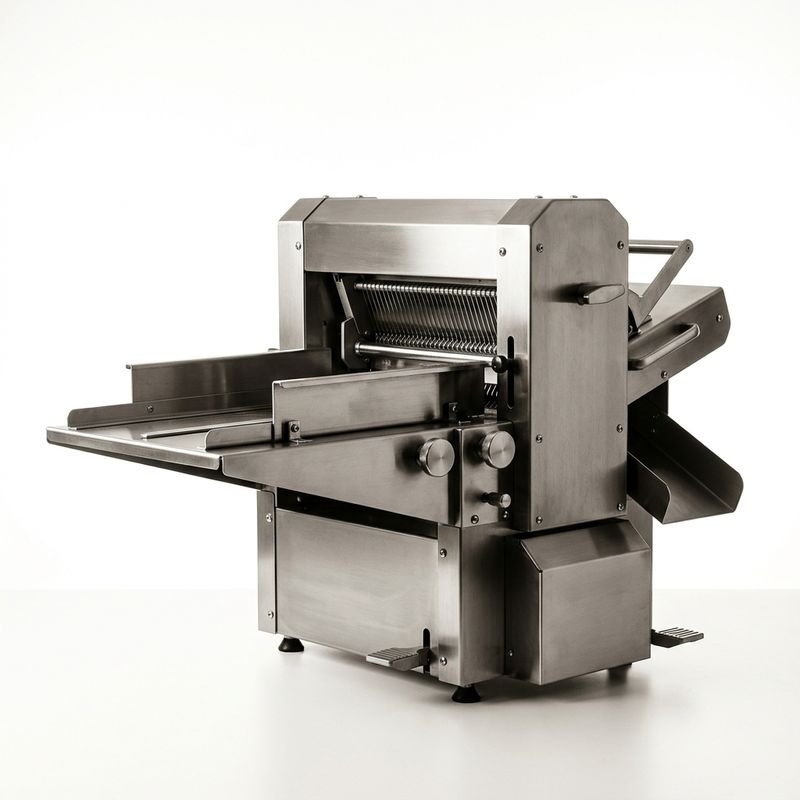 Commercial bread slicing machine for uniform bakery slices