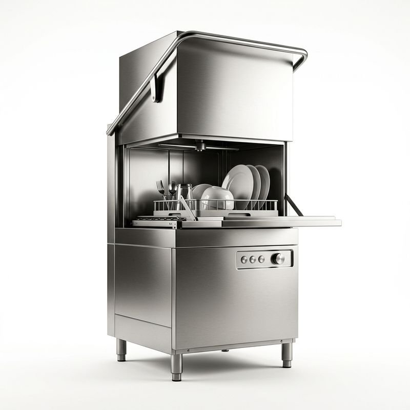 Commercial dishwasher for high-volume restaurant kitchen cleaning